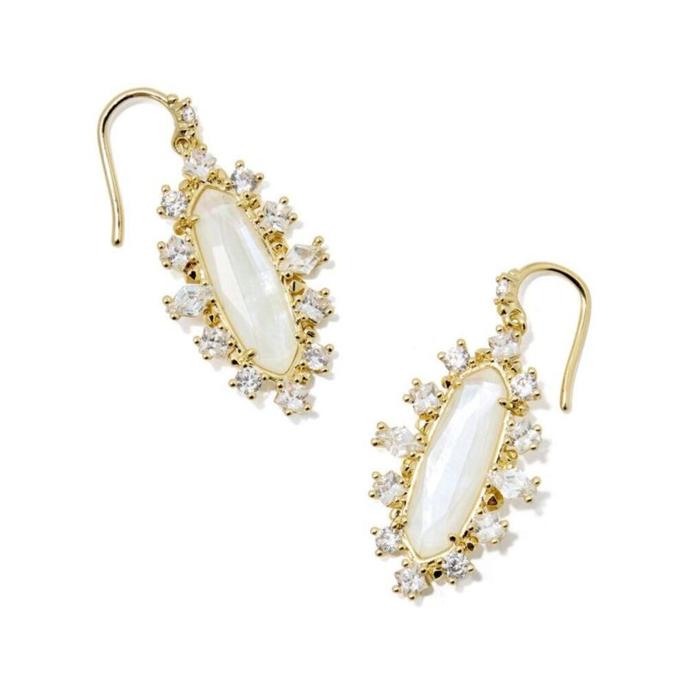 Kendra Scott Eva Crystal Framed Drop Earrings - White Mix